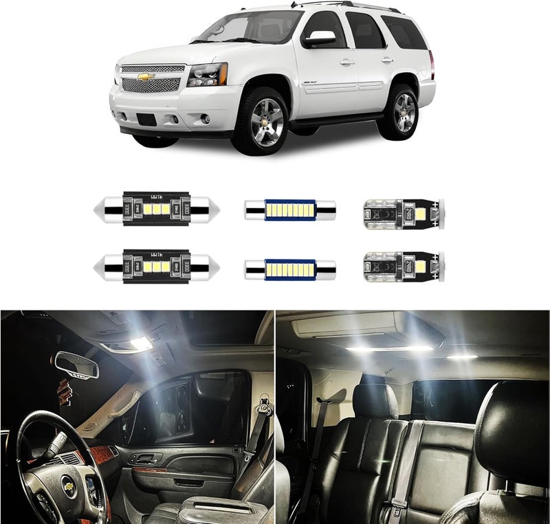 EASY EAGLE 15Pcs Car Interior Lights: Super Bright Bulbs 6000K White LED for 2007 2008 2009 2010 2011 2012 2013 2014 Chevy Tahoe/Suburban Lighting Package Kit Includes Light Accessories + Install Tool - Image 1